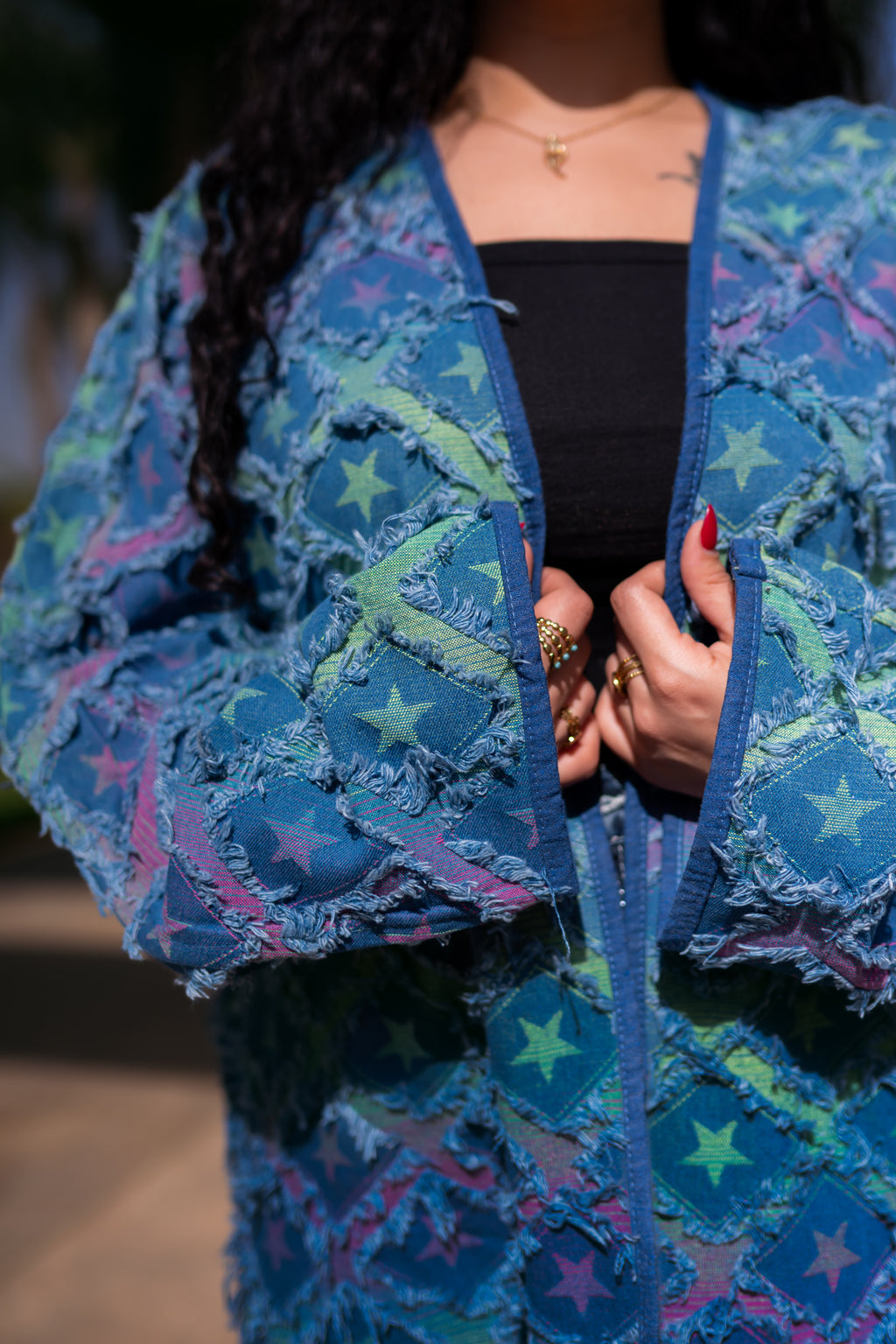 Double-face denim kimono.. you can wear in both sides-K08