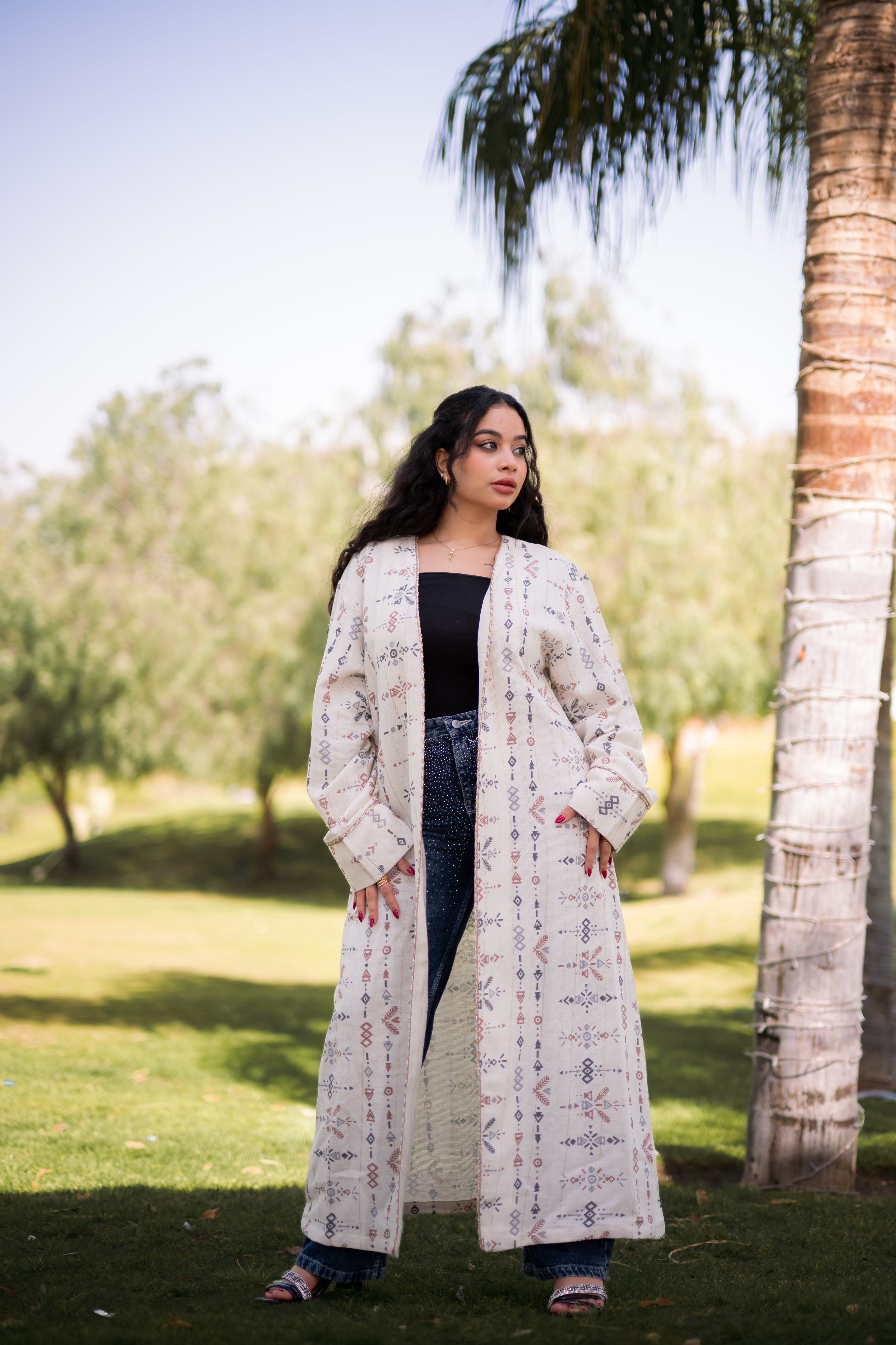 Printed Veloura linen cotton kimono-K03