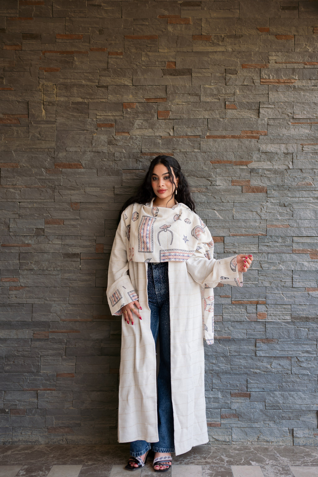 Veloura ramadan kimono with shawl
