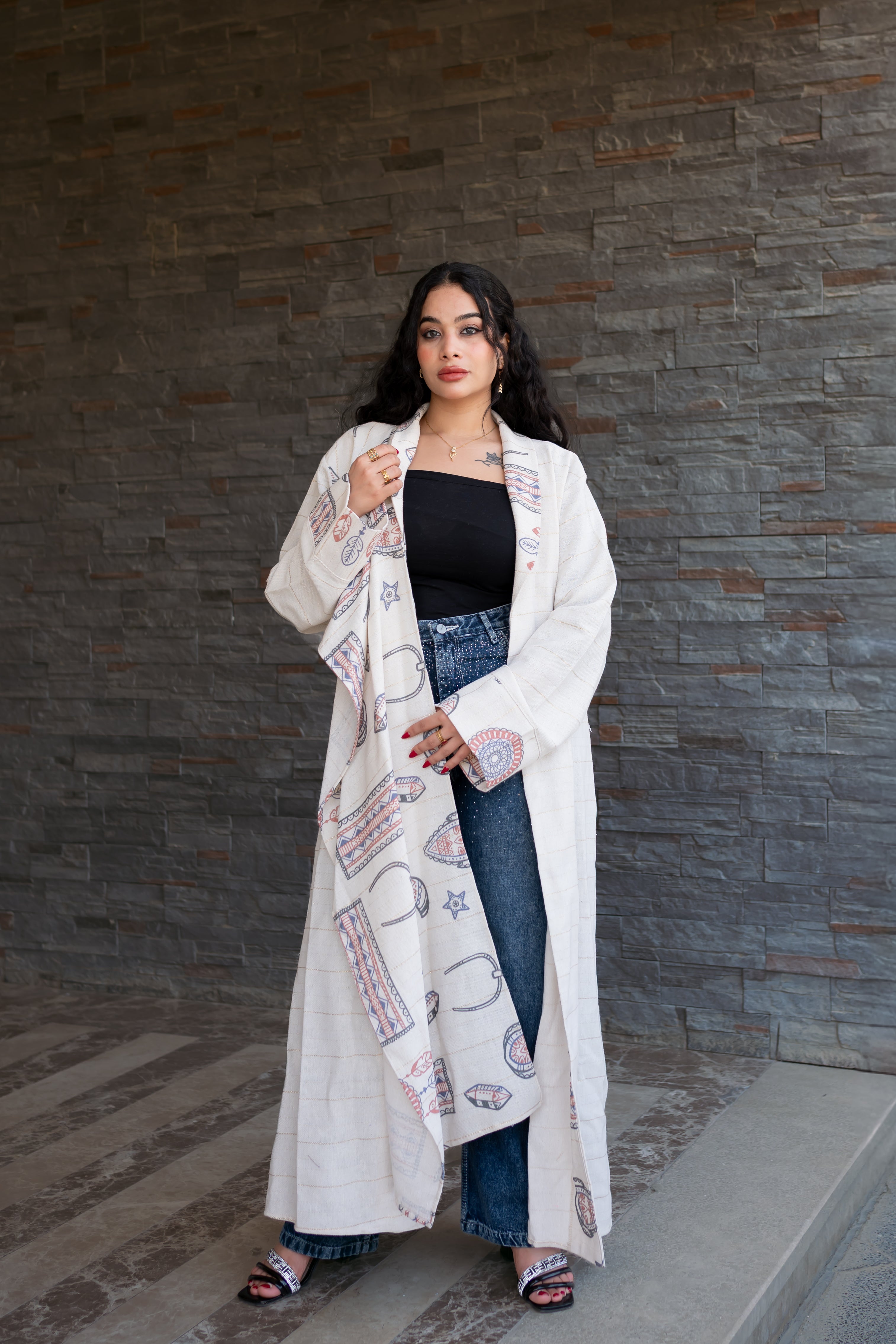 Veloura ramadan kimono with shawl