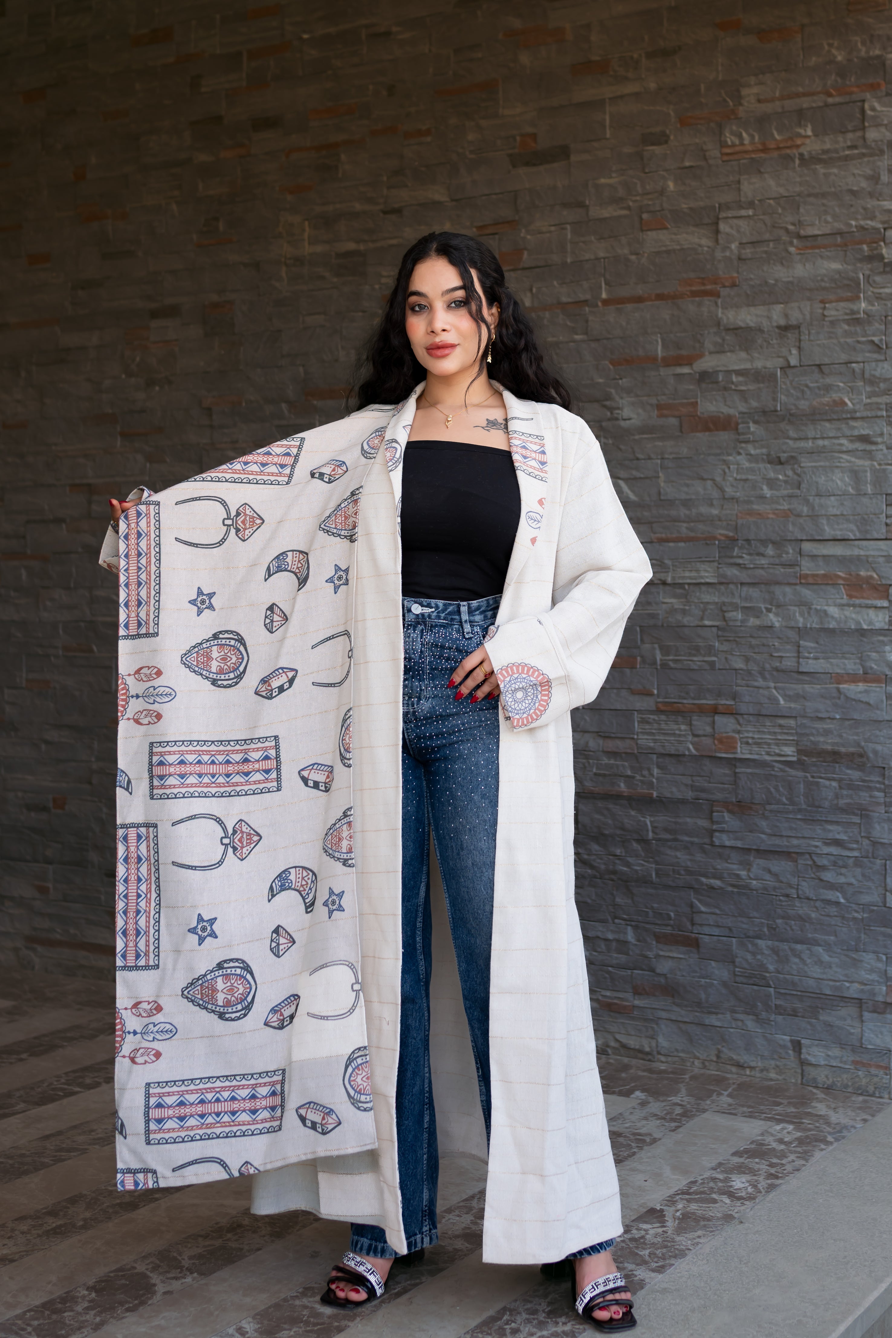 Veloura ramadan kimono with shawl