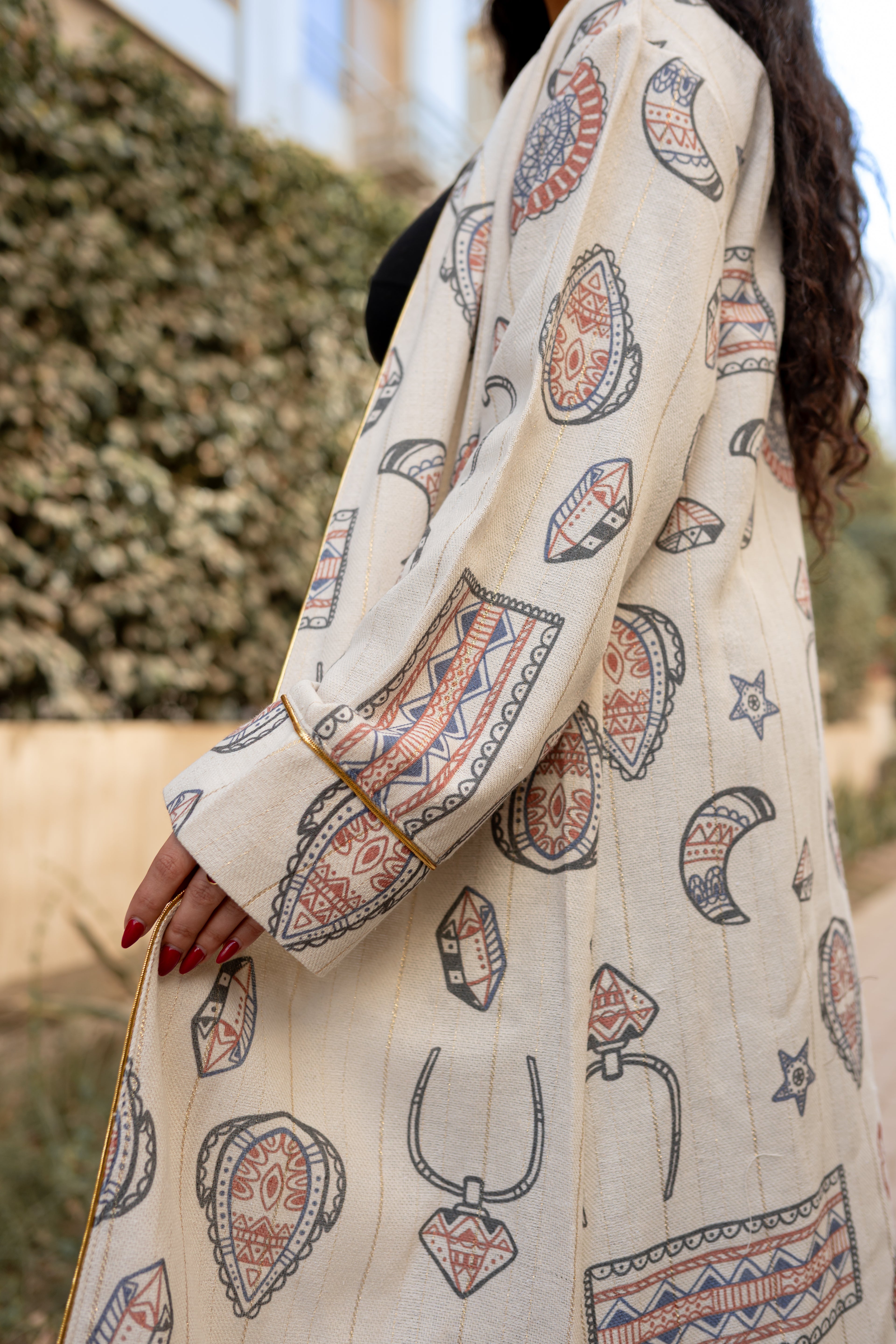 Printed veloura cotton kimono