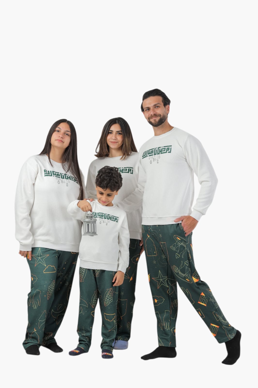 Green-White Ramadan family pajama-Pj-W3