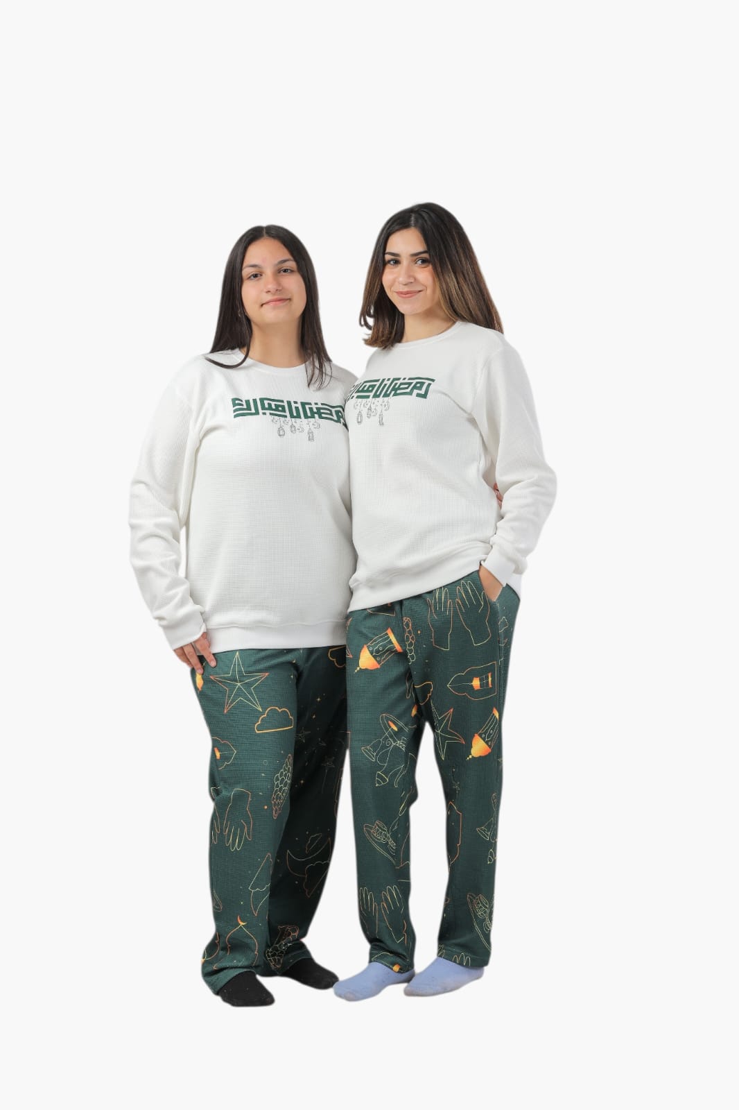 Green-White Ramadan family pajama-Pj-W3